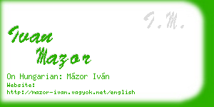 ivan mazor business card